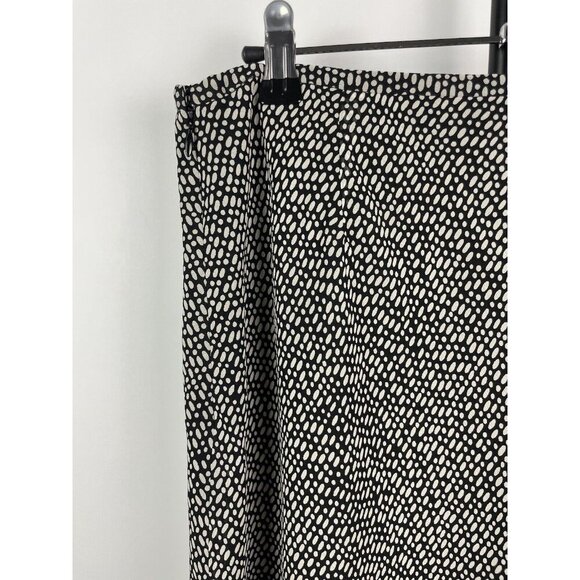 Ann Taylor Black Cream Speckled 100% Silk Flowy A-Line Skirt Size 10P - Picture 7 of 8